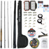 Wild Water Deluxe Fly Fishing Kit, 8 ft 5 wt 4 piece Rod