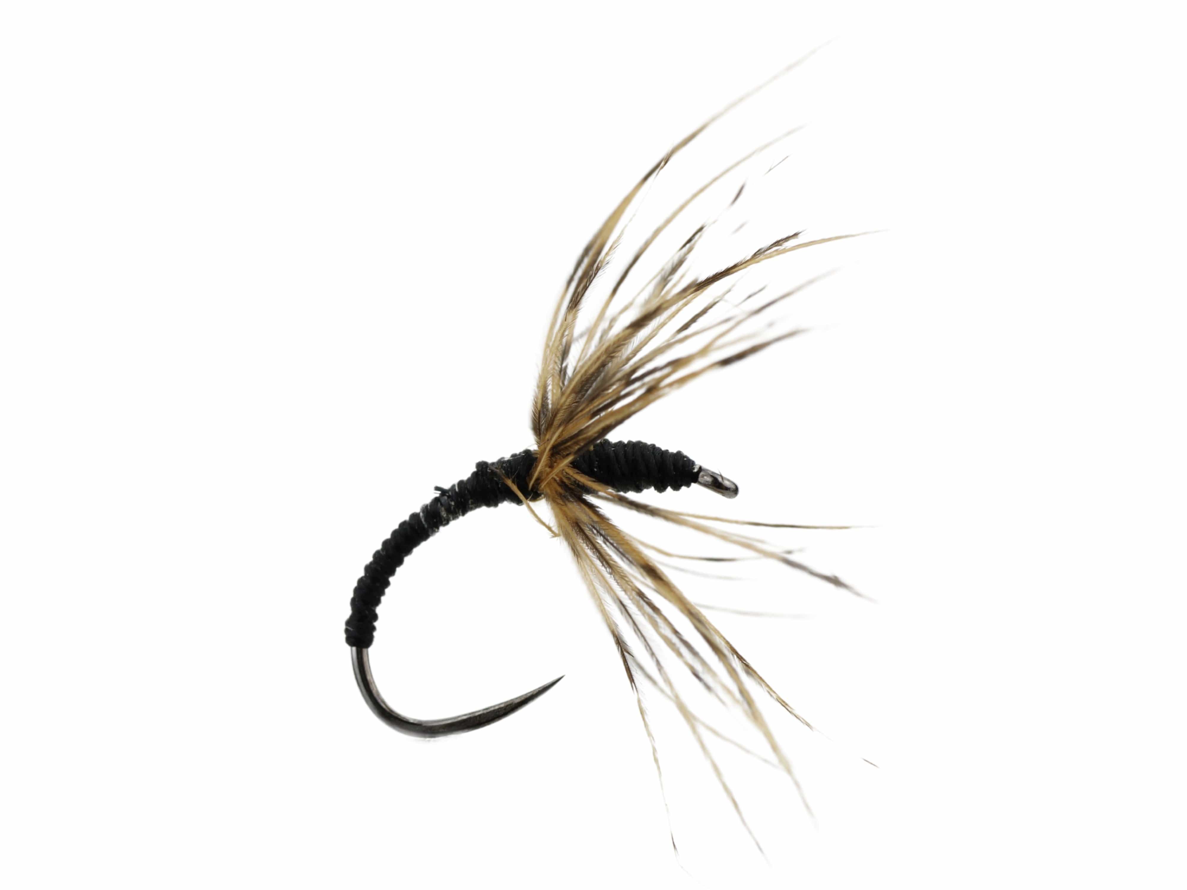 Wild Water Fly Fishing Black Sakasa Kebari Tenkara Fly, size 12, qty. 6