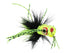 Wild Water Fly Fishing Green and Yellow Spider Legs Flat Face Mini Panfish Popper, Size 6, Qty. 4