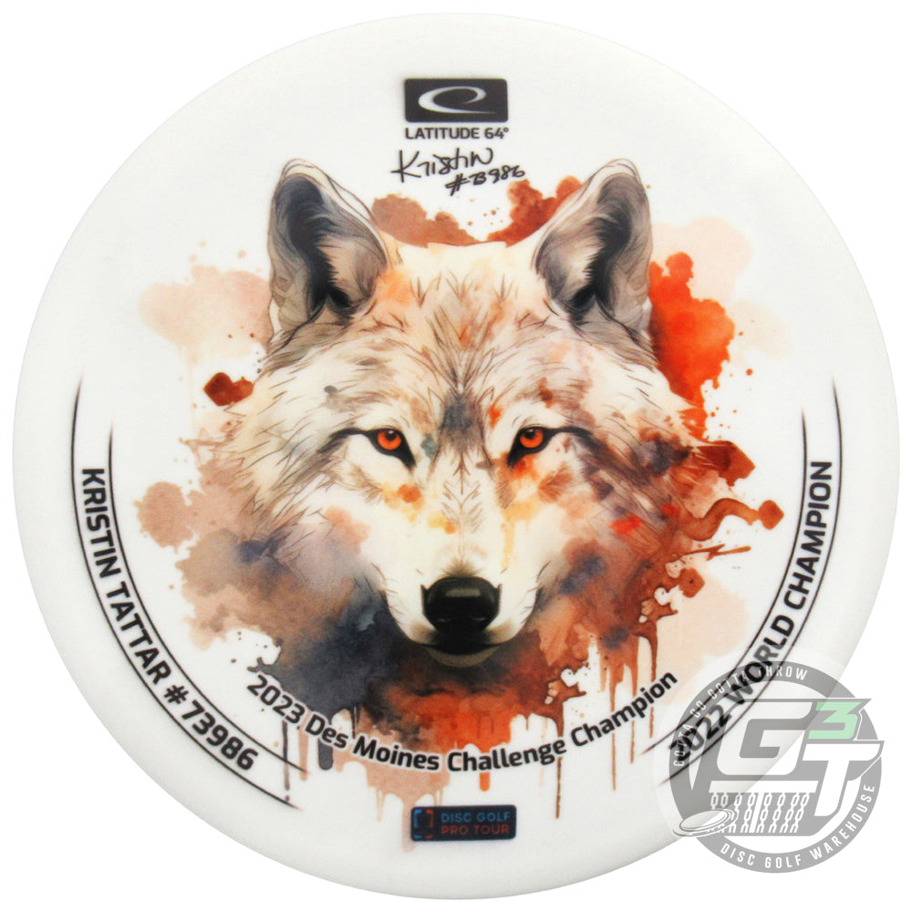 Latitude 64 Limited Edition Kristin Tattar 2023 Des Moines Challenge  DyeMax Gold Claymore Midrange Golf Disc