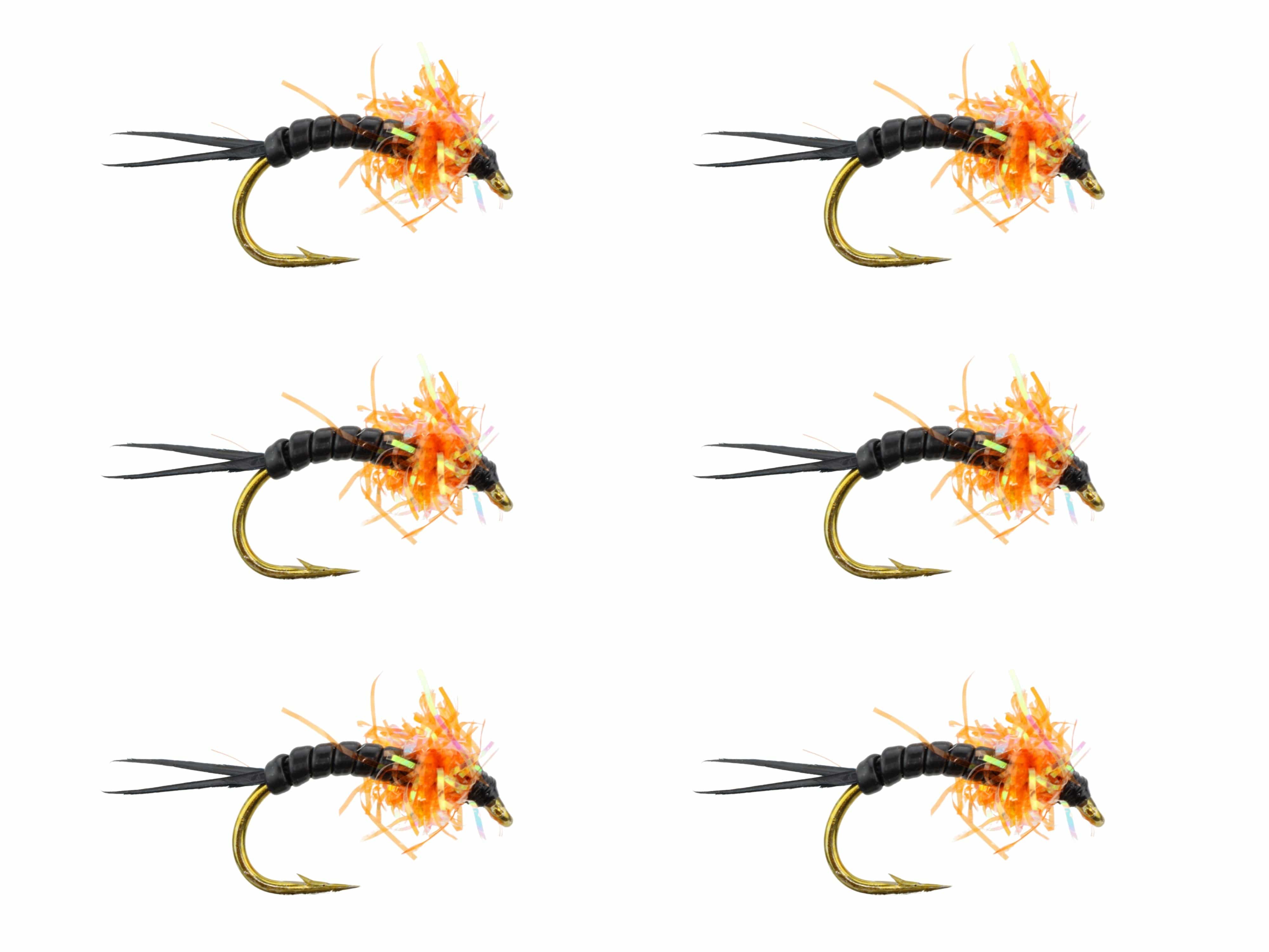 Wild Water Fly Fishing Estaz Stonefly, Metallic Orange, Size 6, Qty. 6