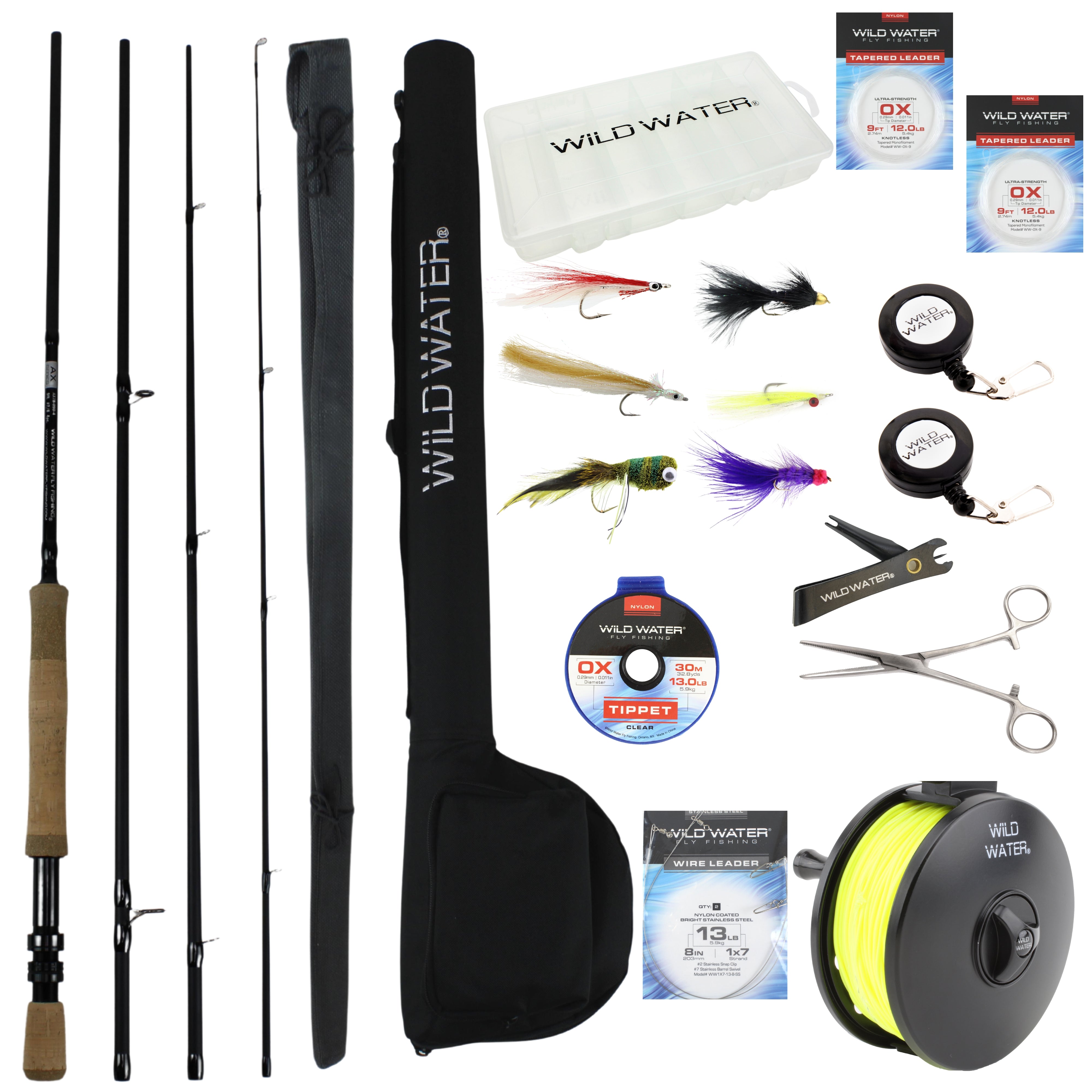 Wild Water Fly Fishing Kit, 9' 9/10 Weight Rod and Reel Package