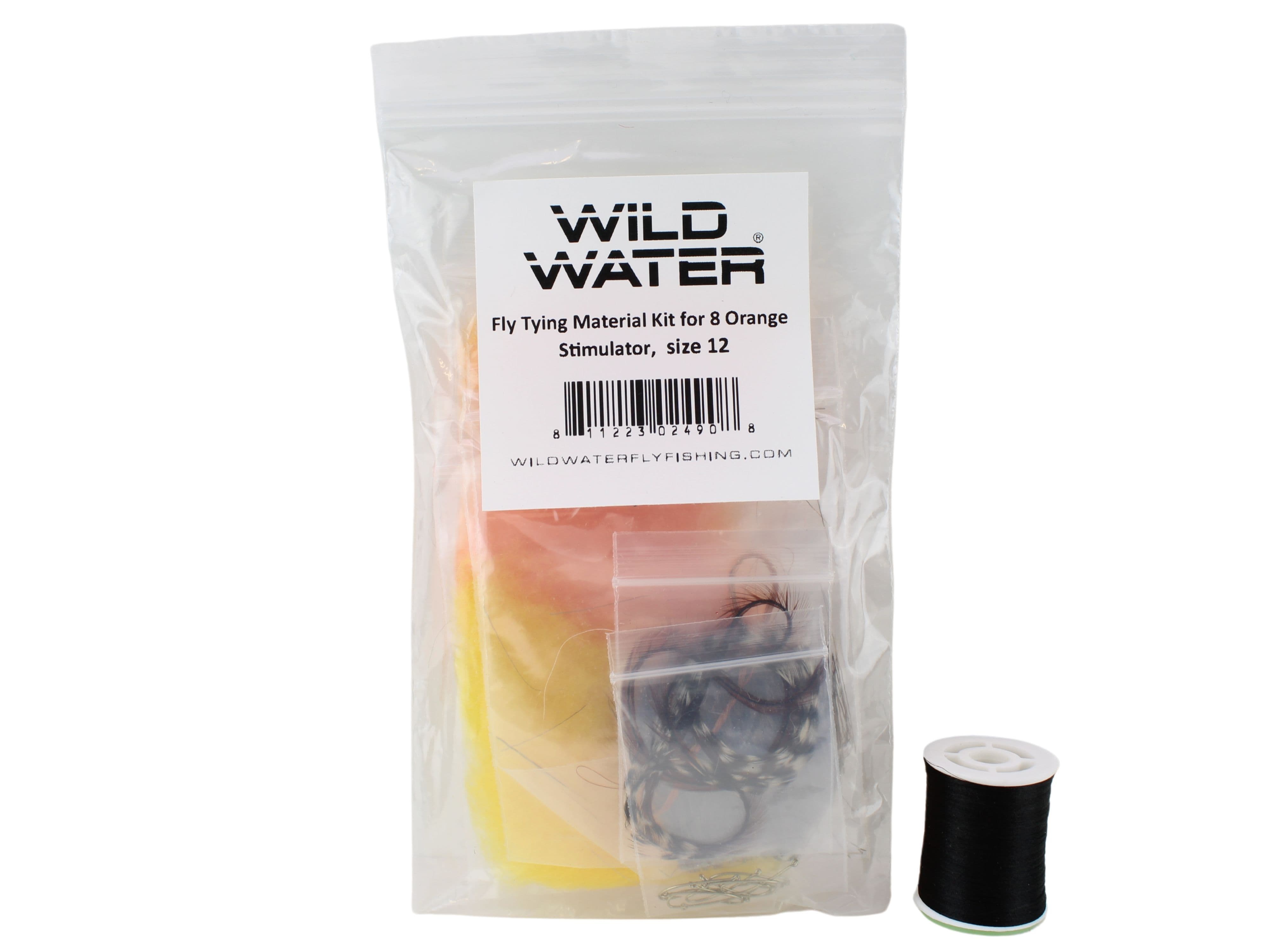 Wild Water Fly Fishing Fly Tying Material Kit, Orange Stimulator