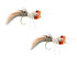 Wild Water Fly Fishing Orange, Red and White Deer Hair Bass Bug, Size 2, Qty. 2