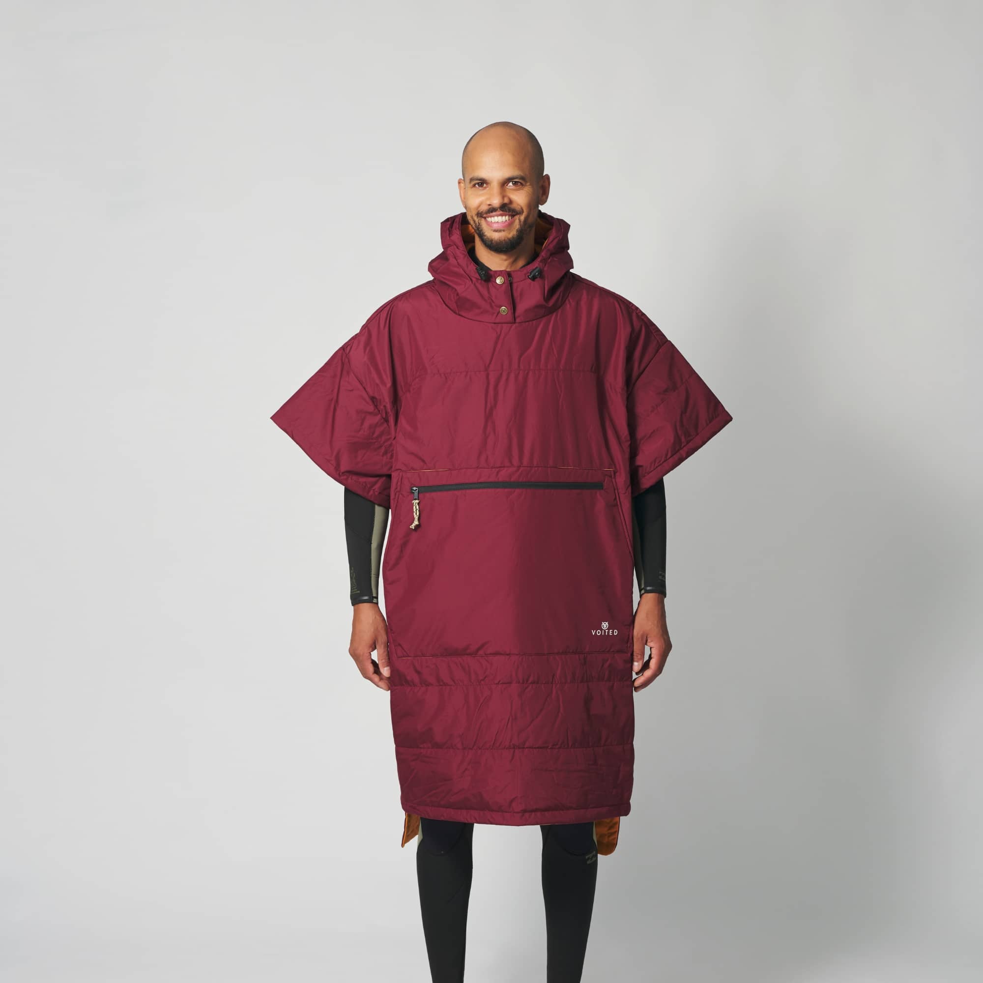 VOITED 2nd Edition Outdoor Poncho for Surfing, Camping, Vanlife & Wild Swimming - Cardinal