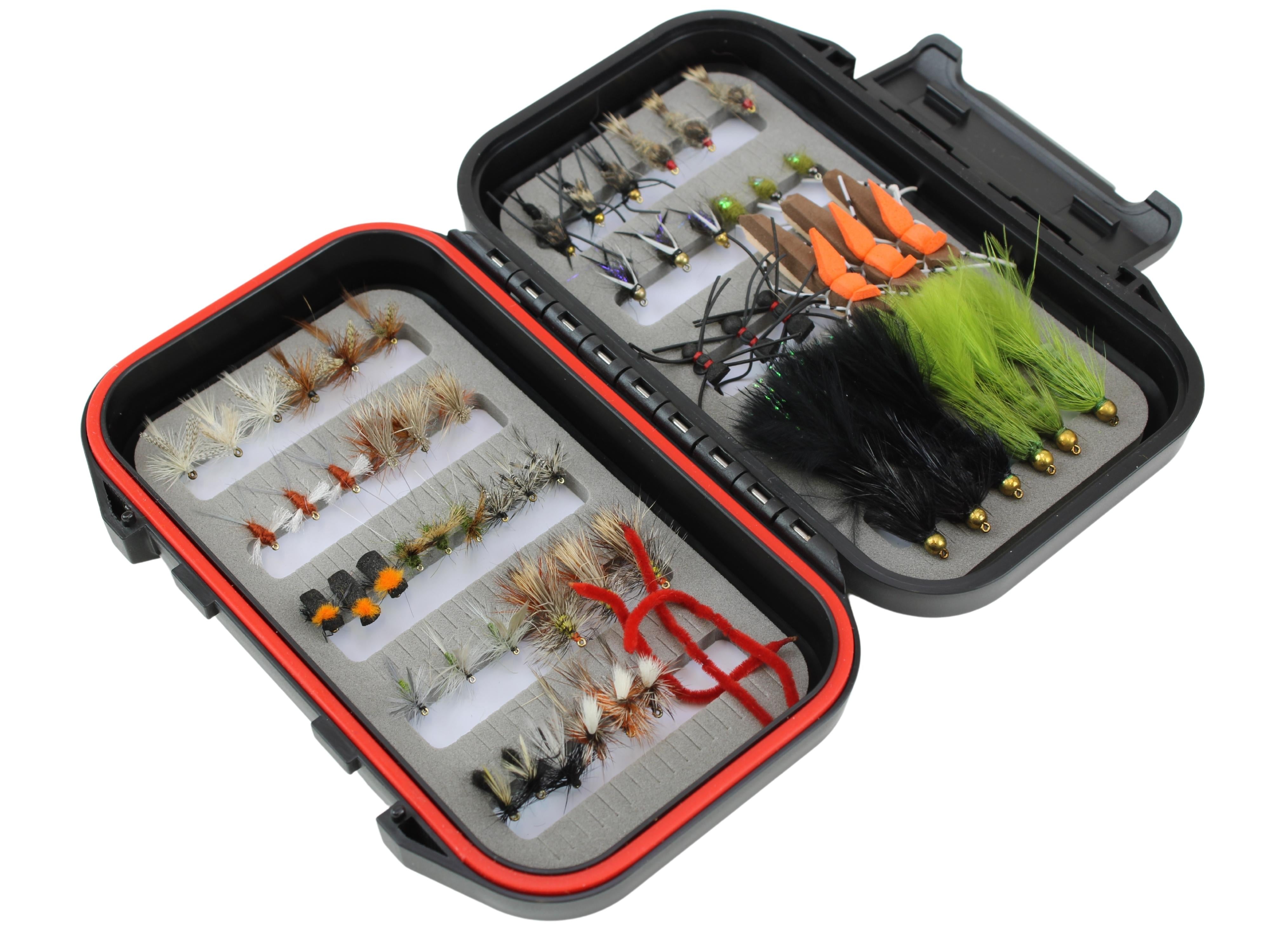 Wild Water Most Popular Flies Mini-Mega Assortment, 60 Flies with Small Fly Box