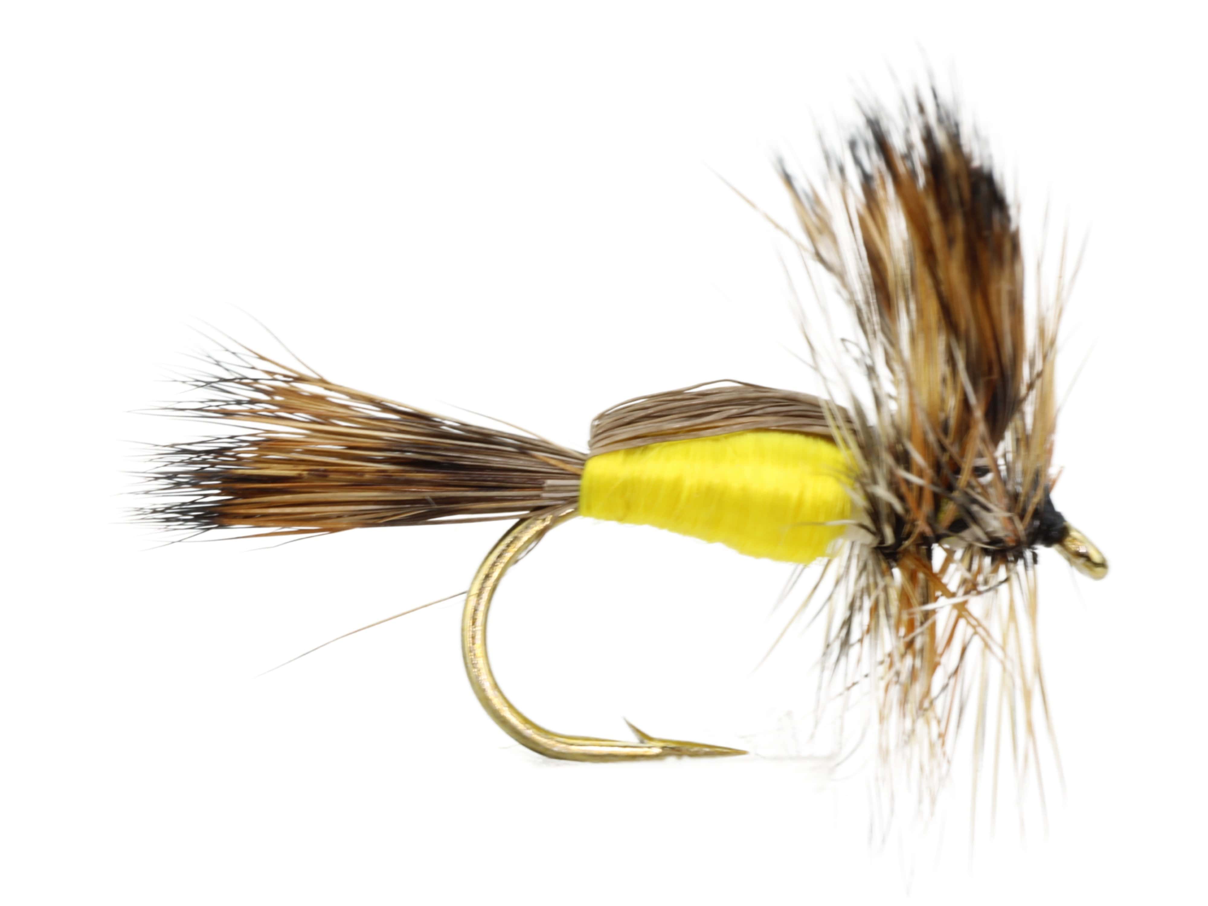 Wild Water Fly Fishing Yellow Humpy, Size 10, Qty. 6