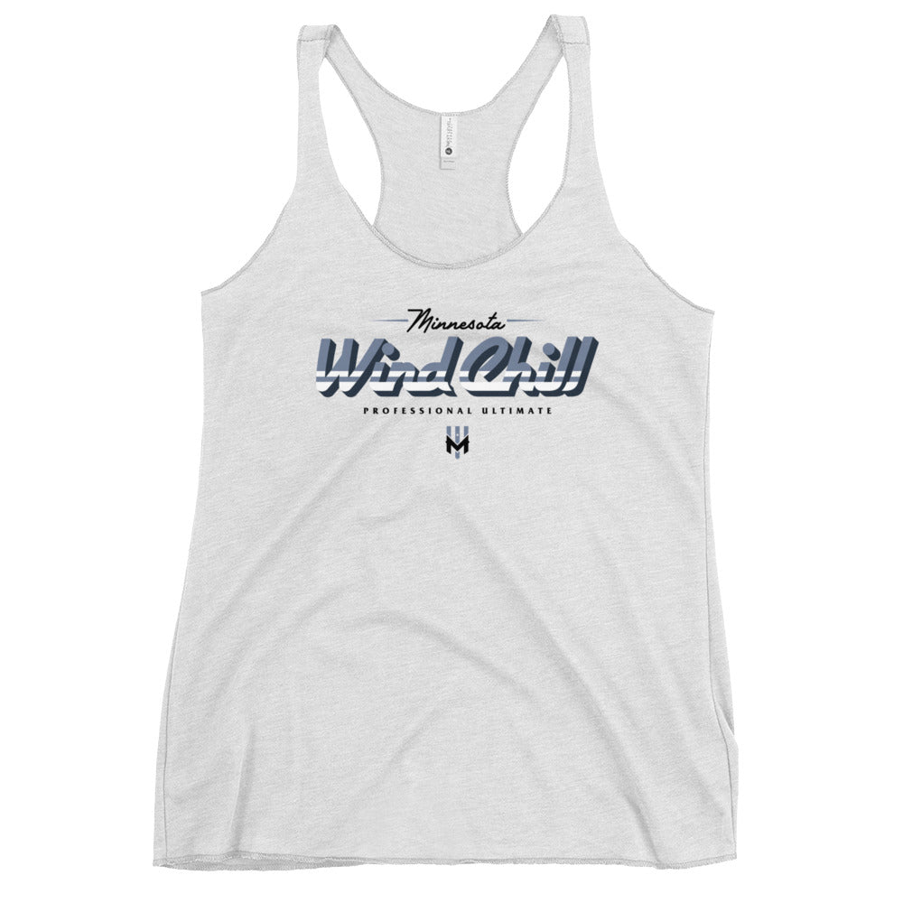 Wind Chill Women's Racerback Tank - White 3D Text